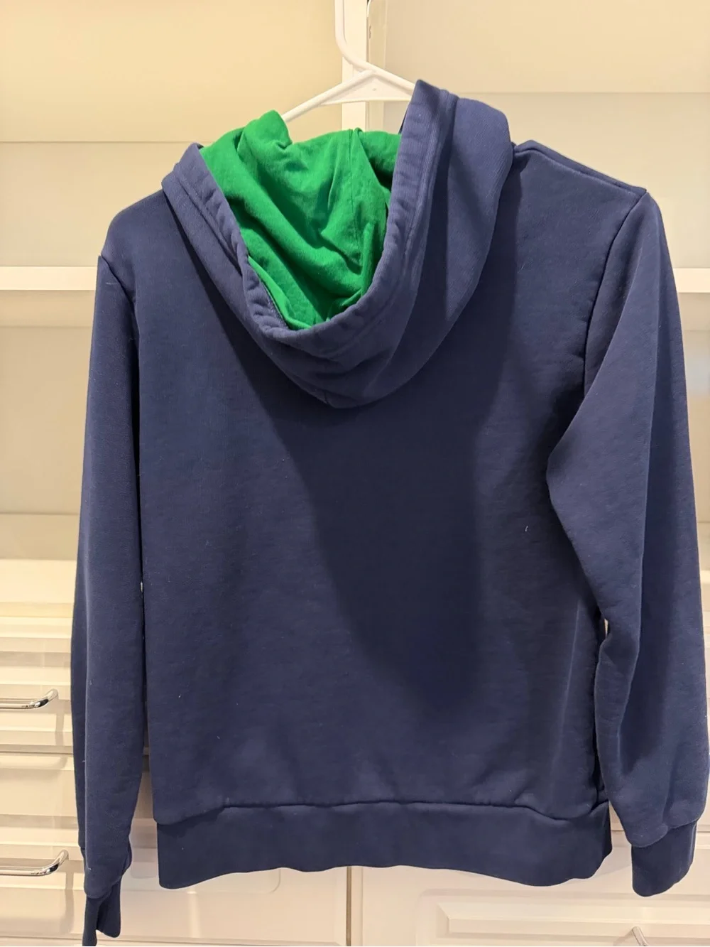Ralph Lauren Navy Sweatshirt with Green Chenille Polo Script